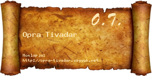 Opra Tivadar névjegykártya