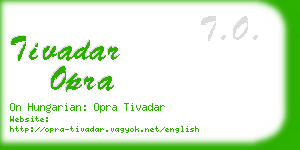 tivadar opra business card